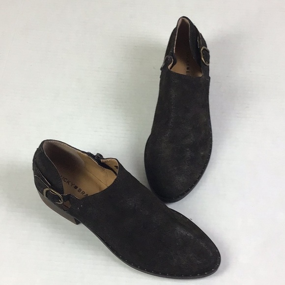 Lucky Brand Gahiro Leather Ankle Cut Out Bootie Brown Women’s 10 - Picture 10 of 10